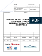 GENERAL METHOD STATEMENT FOR LONG WALL FORMWORK INSTALLATION,CASTING AND DISMANTLING