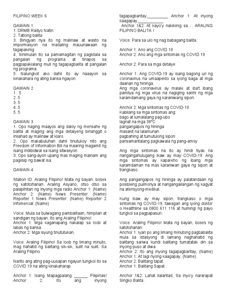 Answer Sheet | PDF