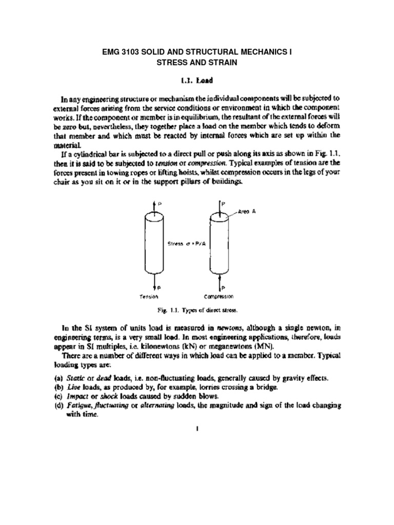 Stress and Strain in Solid Mechanics | PDF | Deformation (Engineering ...