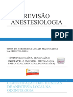 ANESTESIOLOGIA Resumo e Slide para Fixação