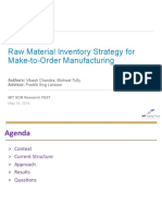 Raw Material Inventory Strategy For Make-to-Order Manufacturing