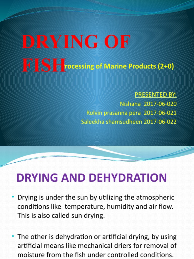 Drying of Fish: Processing of Marine Products (2+0) | PDF | Relative ...
