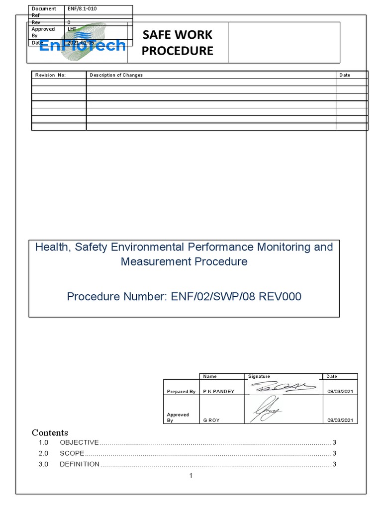 HSE Performance Monitoring Procedure | PDF | Occupational Safety And ...