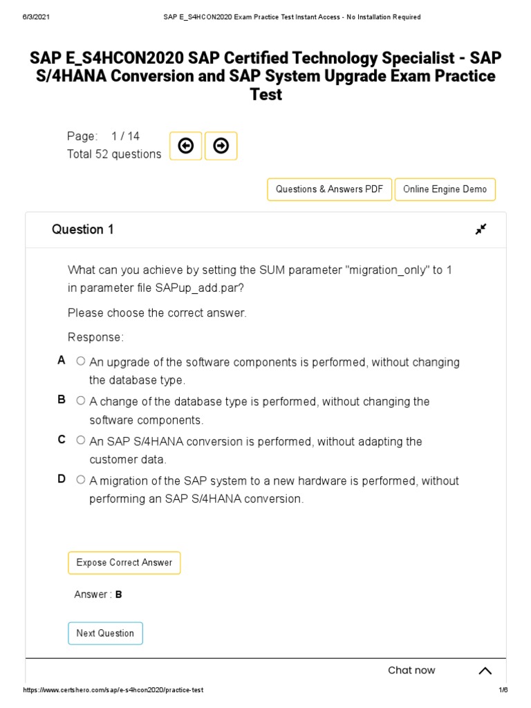 SAP E_S4HCON2020 Practice Test Access | PDF | Information Age ...