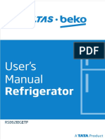 User's Manual: Refrigerator