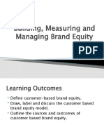 Building, Measuring and Managing Brand Equity