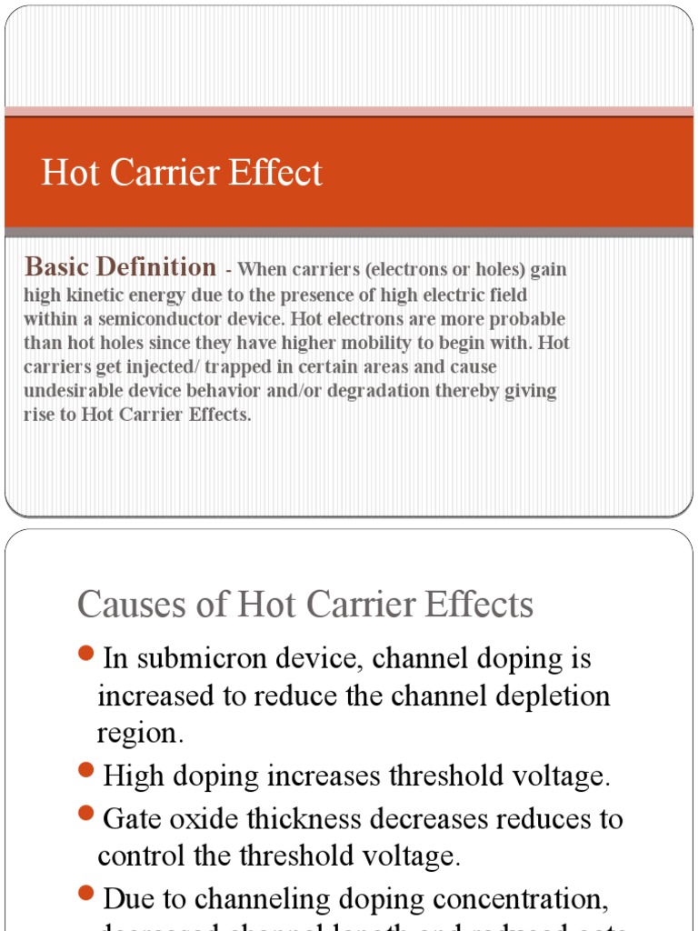Hot Carrier Effects in VLSI Devices | PDF | Science & Mathematics