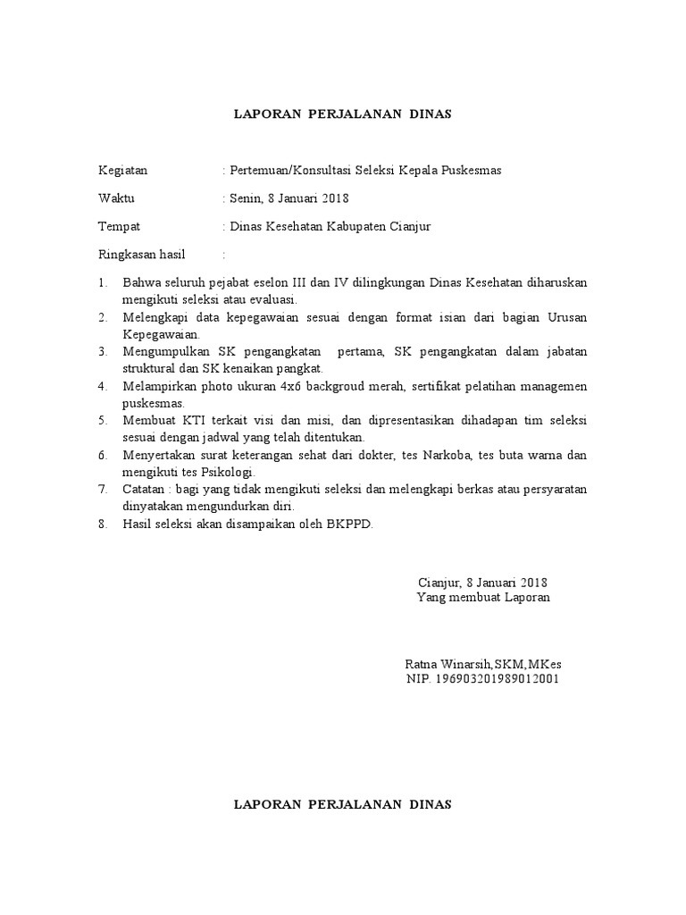 Contoh Laporan Perjalanan Program