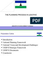 The Planning Process in Lesotho: Ministry of Development Planning