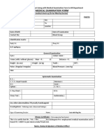 Pre Employment Medical Test Form
