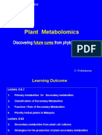 Lecture 6,7,8 & 9 - Plant Metabolomics March 2018