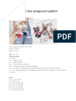 Crochet Bear Free Amigurumi Pattern: Size: 9-11 CM Abbreviations