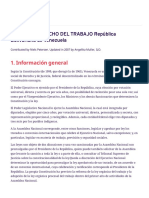 Perfil de Derecho Del Trabajo República Bolivariana de Venezuela