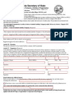 LLC Articles of Organization