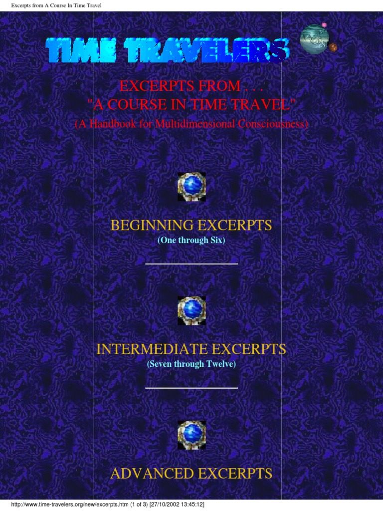 Excerpts from A Course in Time Travel | PDF | Nothing | Time
