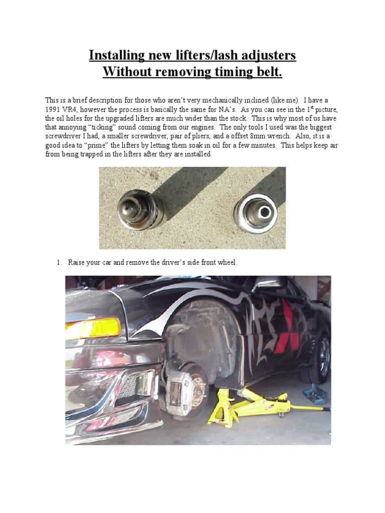 Installing New Lifters/lash Adjusters Without Removing Timing Belt