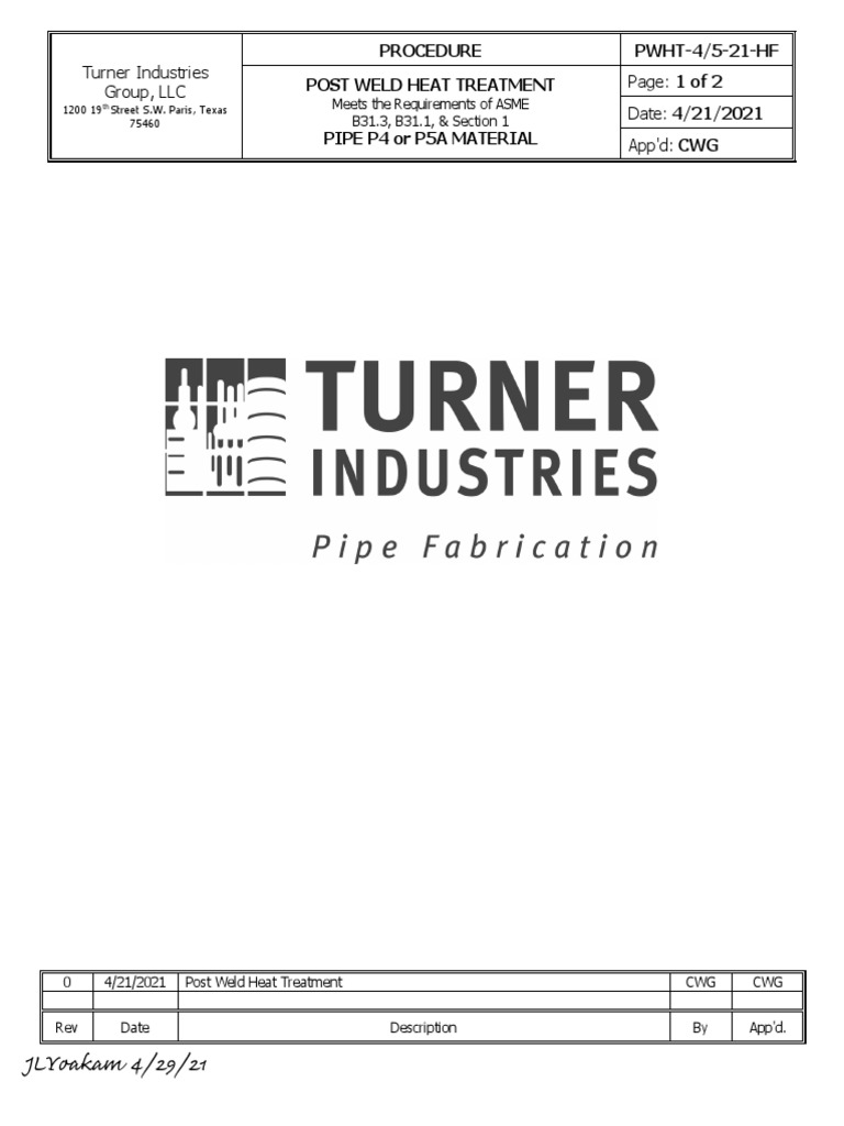 PWHT Procedure and Chart Guidelines | PDF | Thermocouple | Welding
