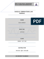 Mechanical Vibrrations Lab Manual: Name Dua Saboor