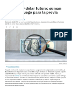 Reservas y Dolar Futuro Previas Electoral Argentina