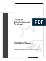 Centre For Canadian Language Benchmarks: Sample Lesson Plan For Students at CLB Level 3-4