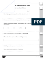 Year 4 English Grammar and Punctuation Test 3