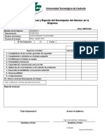 Evaluación Mensual y Reporte Del Desempeño Del Alumno en La Empresa