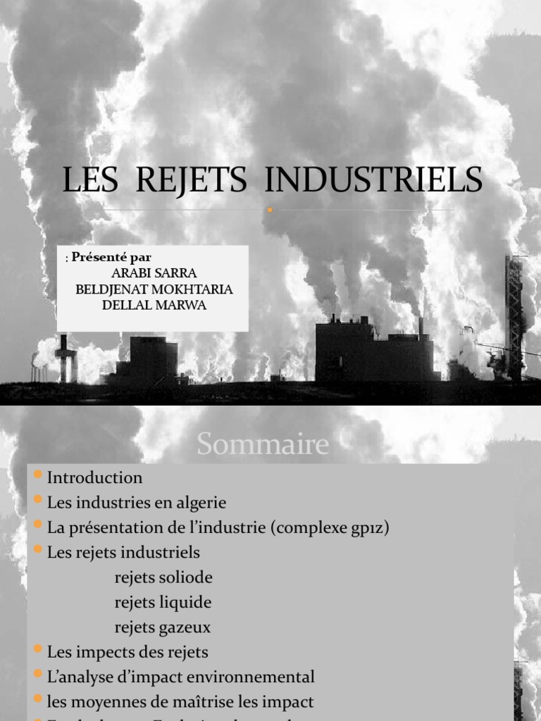 Impact des Rejets Industriels en Algérie | PDF | Gaz naturel | Gaz de ...