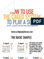 How to map CAGED chord and pentatonic scale shapes up the neck