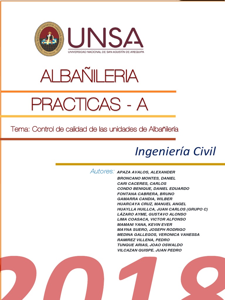 Control de Calidad en Albañilería | PDF | Ingeniero civil | Ingeniería ...