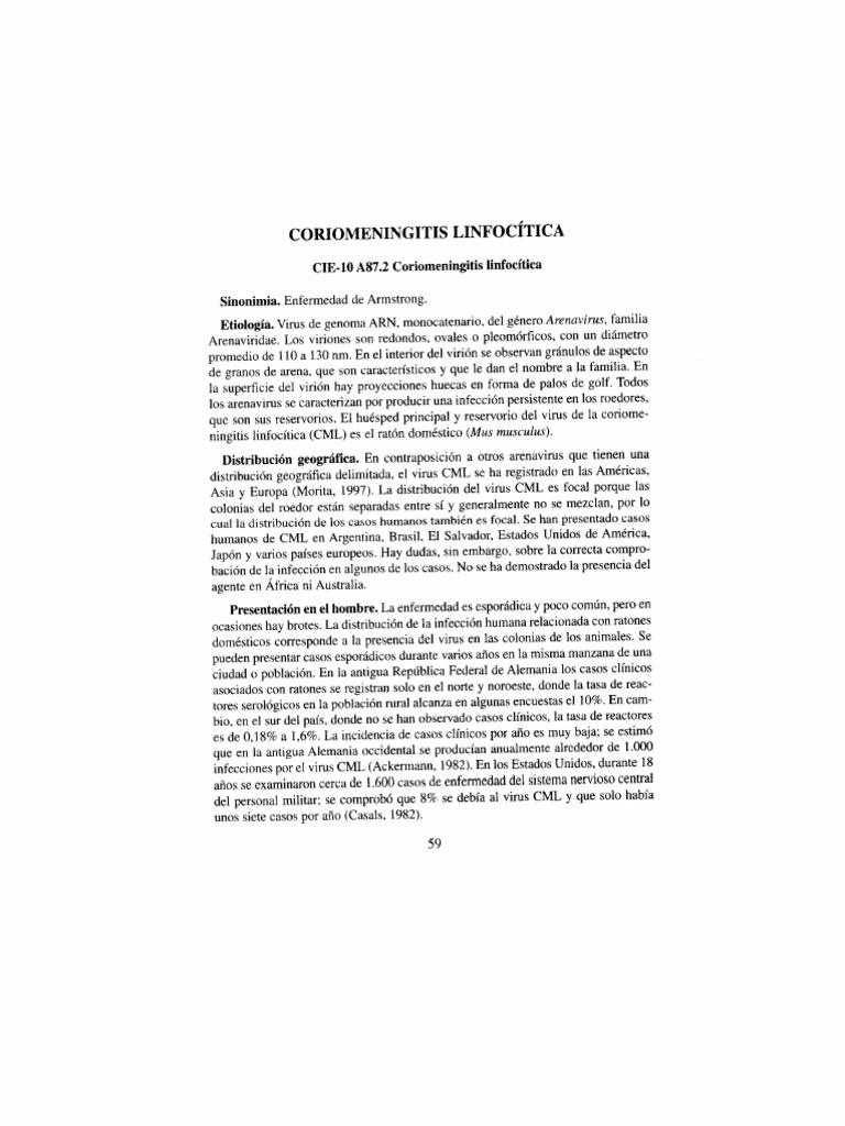 Coriomeningitis Linfocitica Acha PDF