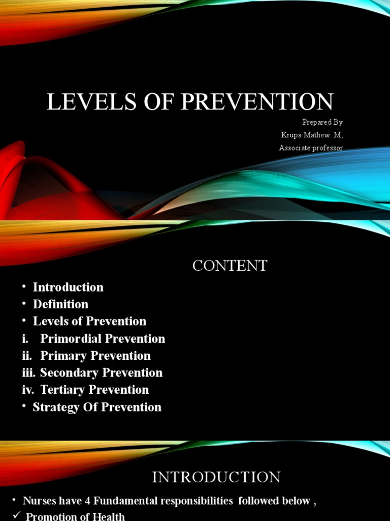 Overview of Prevention Levels in Health | PDF | Preventive Healthcare ...