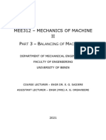 MEE 312 Lecture Notes - Balancing of Machinery