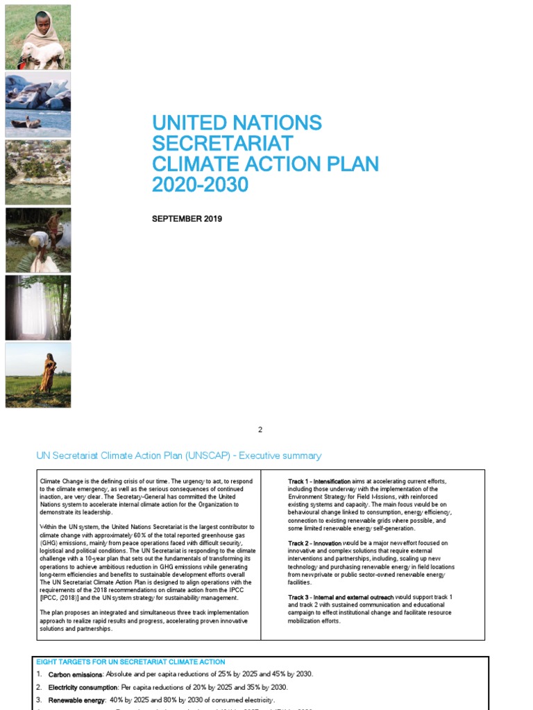 United Nations Secretariat Climate Action Plan | PDF | Climate Change ...