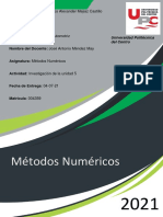 Investigación de La Unidad 5, Métodos Numéricos (Método de Euler)