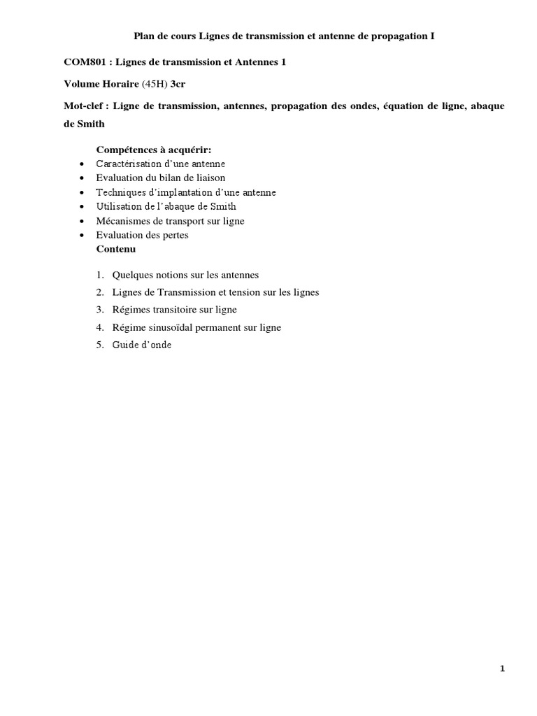 Ligne de Transmission Descargar gratis PDF Antenne (Radio) Ligne