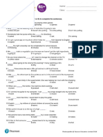 Diagnostic Test A: Choose The Correct Answer (A, B, C or D) To Complete The Sentences