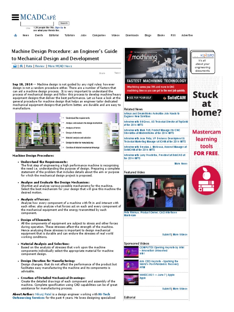 Machine Design Procedure - An Engineer's Guide To Mechanical | PDF ...