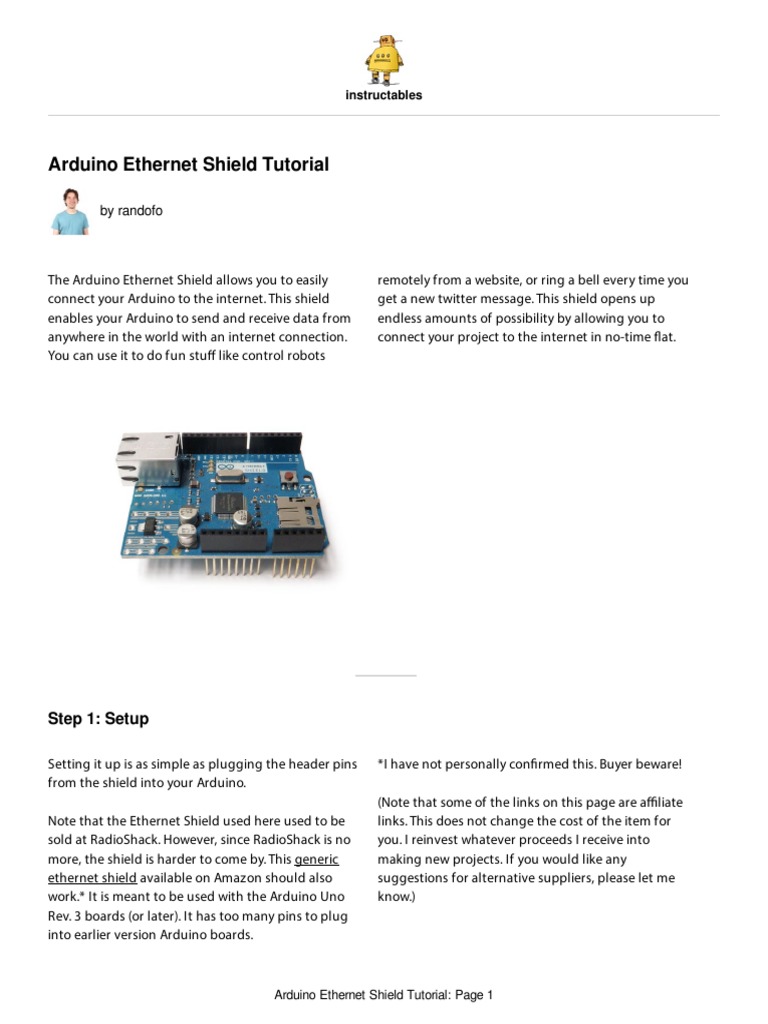Arduino Ethernet Shield Tutorial | PDF | Hypertext Transfer Protocol ...
