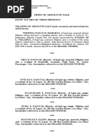 Deed of Absolute Sale: Republic of The Philippines) City of Parańaque) S.S