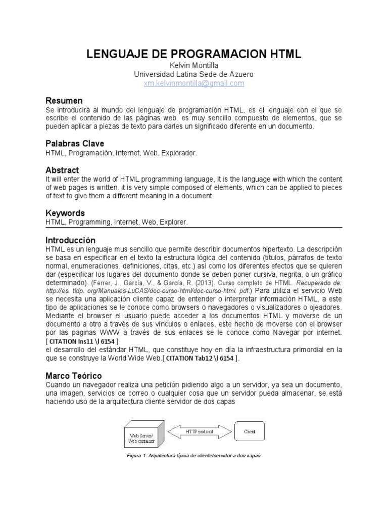 Lenguaje de Programacion HTML | PDF | HTML | Red mundial