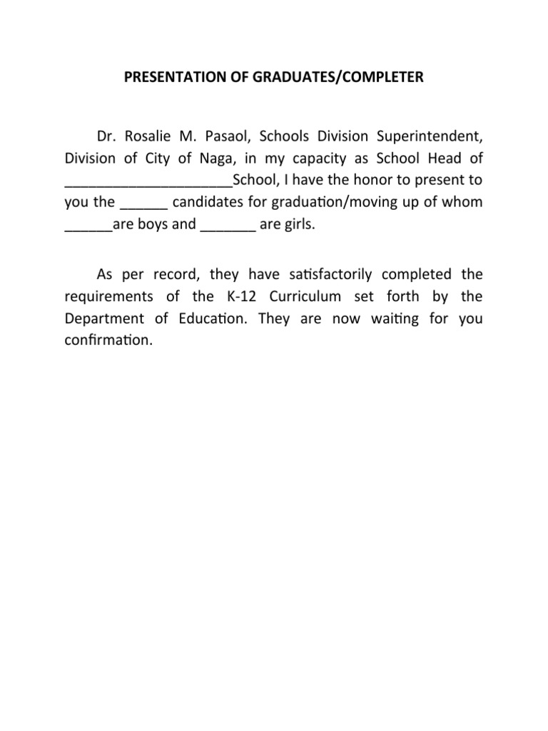 Presentation of Graduates | PDF