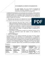 Paradigmas de La Investigación y Su Relación Con La Producción de Conocimiento