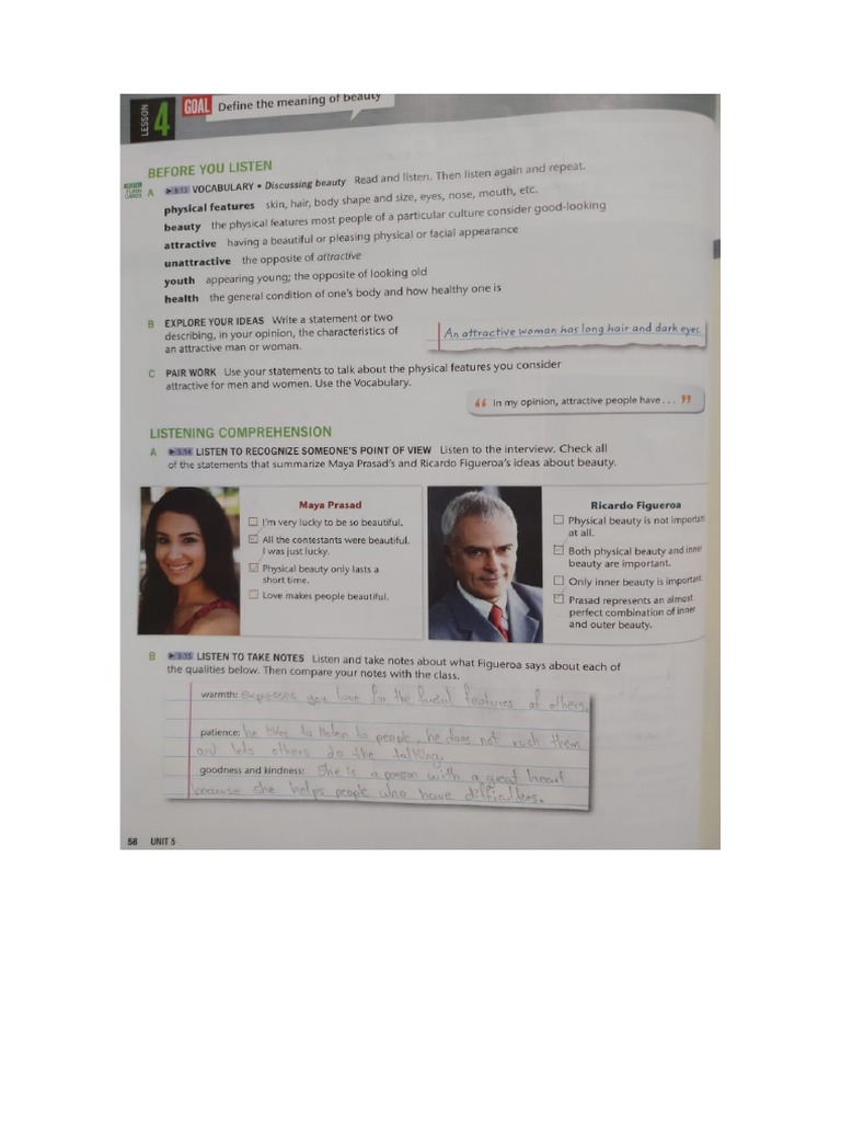 Classwork Unit 5 Listening and Discussion | PDF