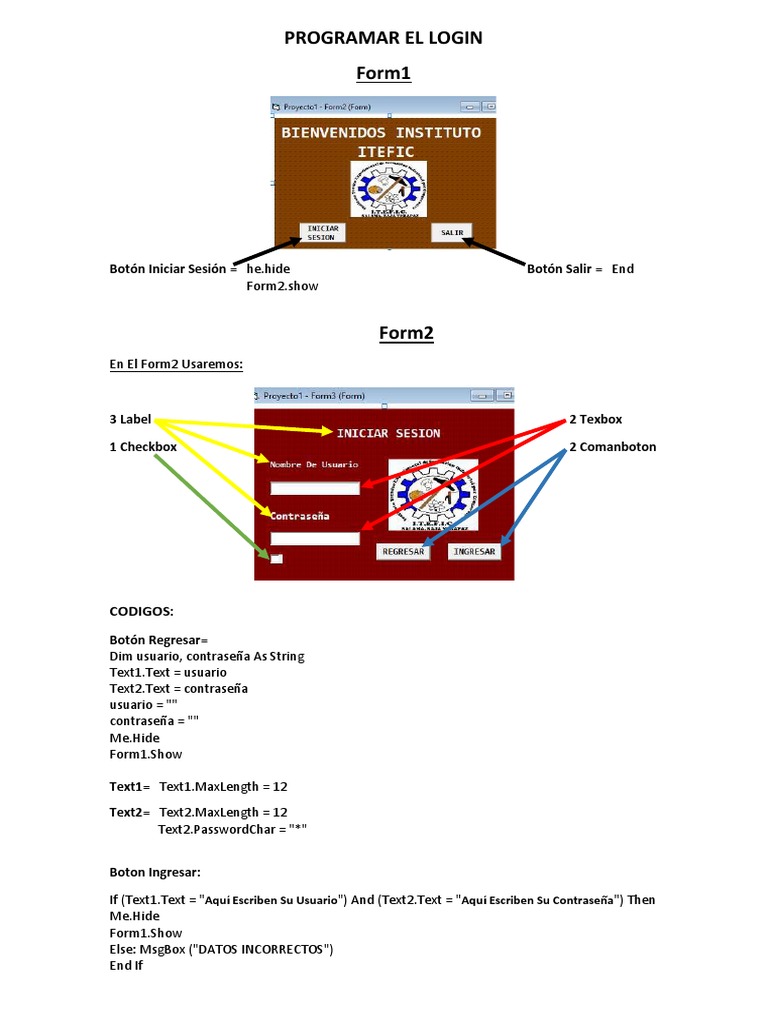 Códigos para Login en Visual Basic | PDF | Informática