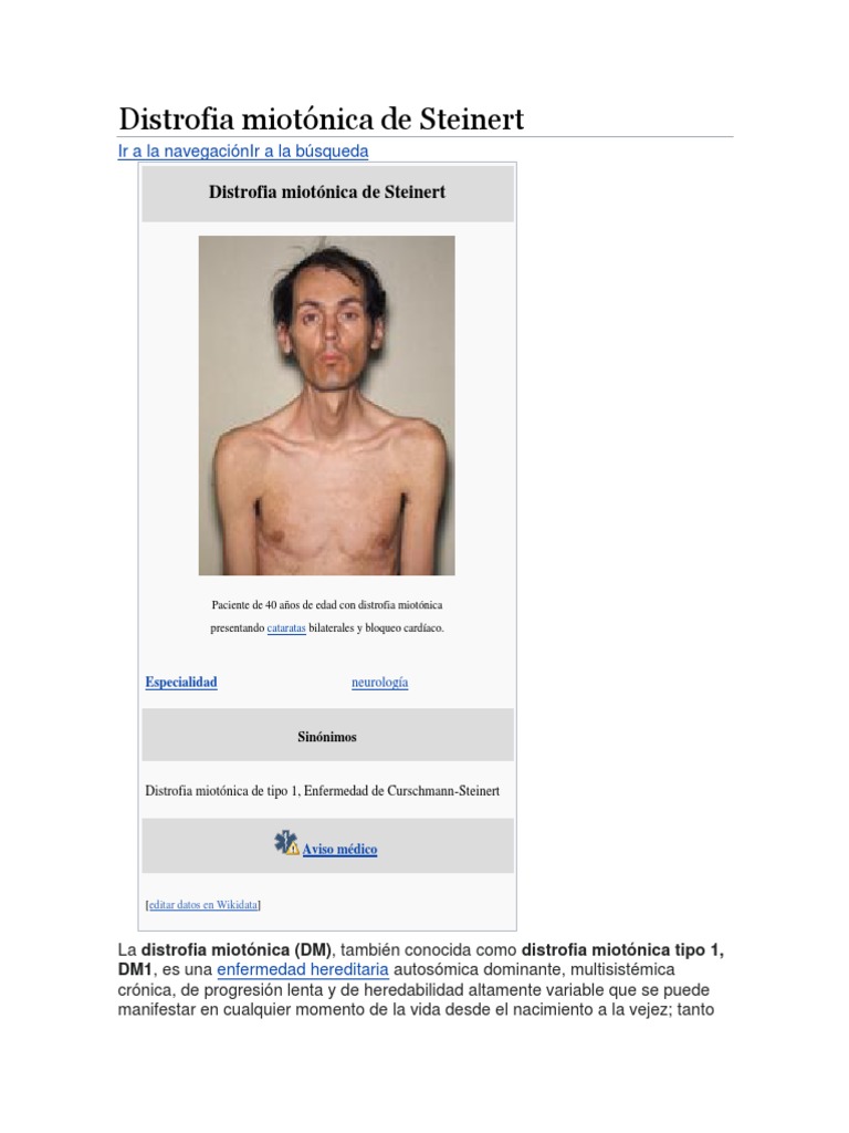 Distrofia Miotónica de Steinert | PDF | Genética | Enfermedades y ...