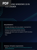 Installing Windows 10 in Virtualbox