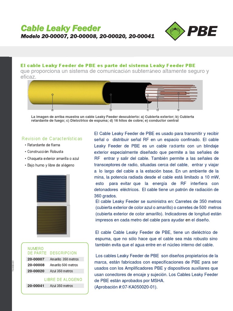 PBE Leaky Feeder Cable Spanish | PDF | Ingenieria Eléctrica | Electromagnetismo