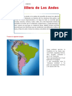 La Cordillera de Los Andes para Cuarto Grado de Primaria