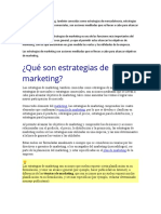 Las Estrategias de Marketing y La Planificación