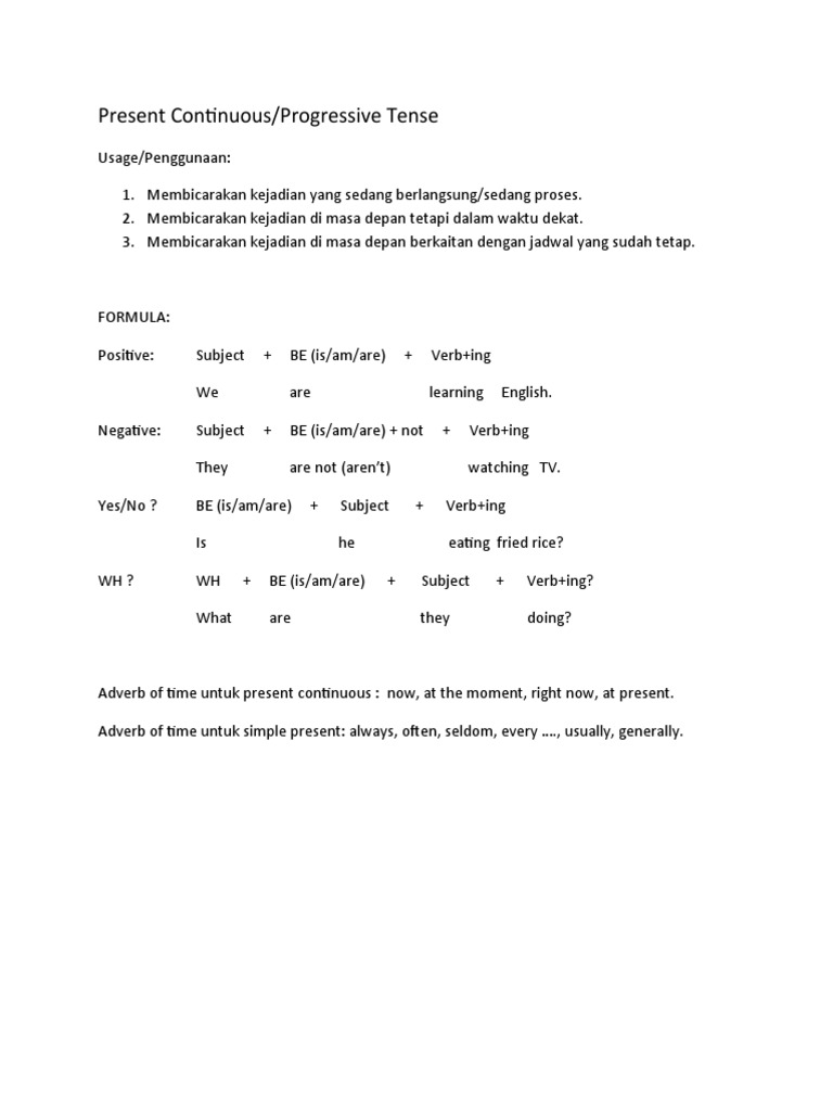 Theory of Present Continuous | PDF | Language Arts & Discipline | Wellness